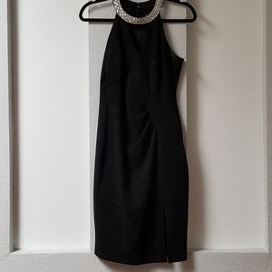 Black dress with rhinestone collar